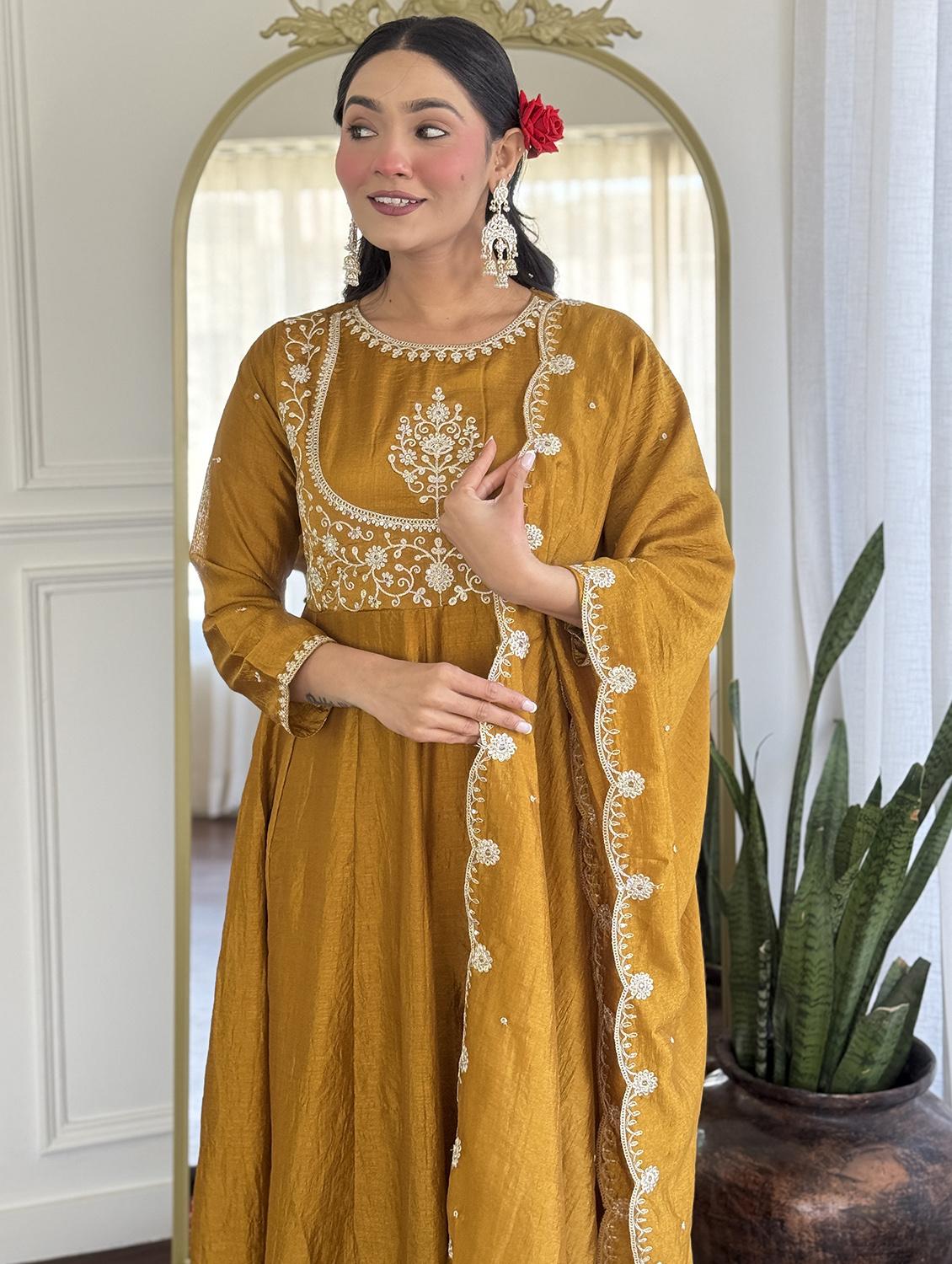 women embroidered long sleeve kurta pant with dupatta set - 22060234 - Standard Image - 2
