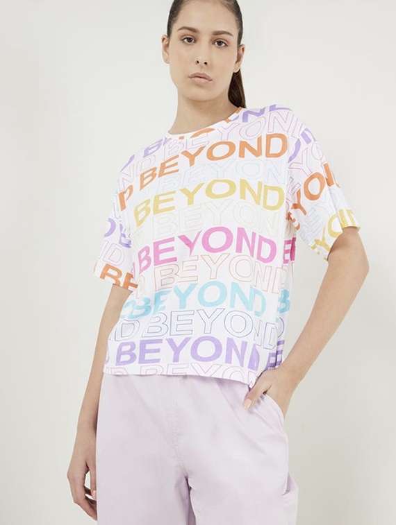 women printed short sleeve loose fit t-shirt