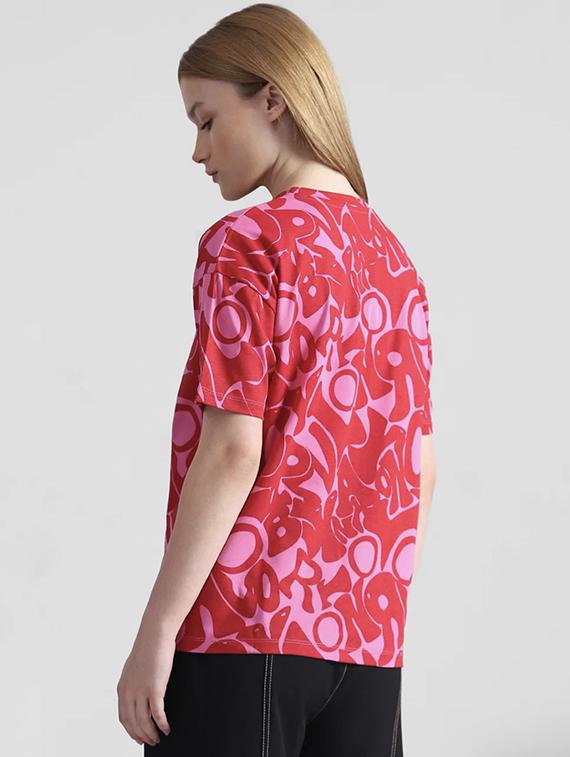 women printed short sleeve loose fit t-shirt - 22060560 - Standard Image - 2