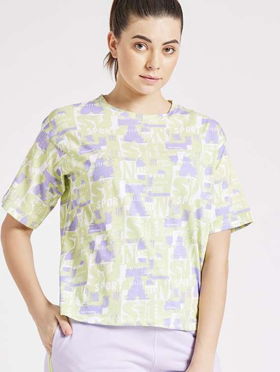 women printed short sleeve loose fit t-shirt