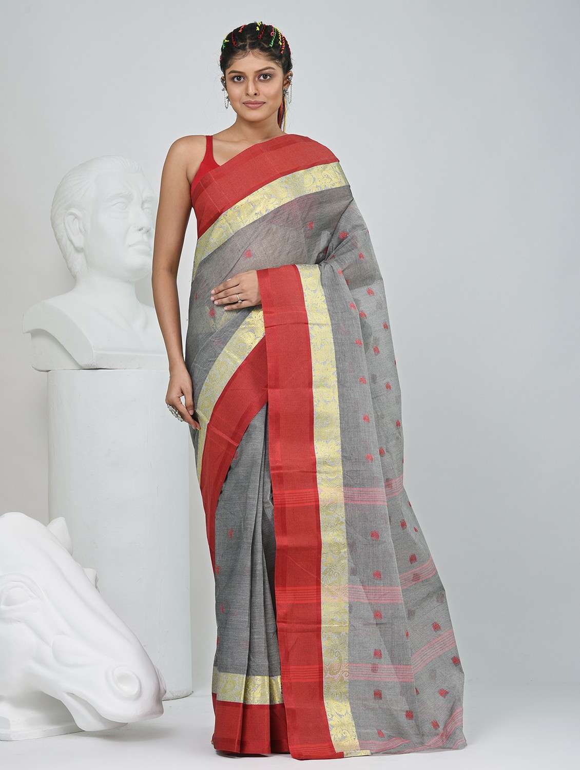 women self design tant saree - 22060650 - Standard Image - 2