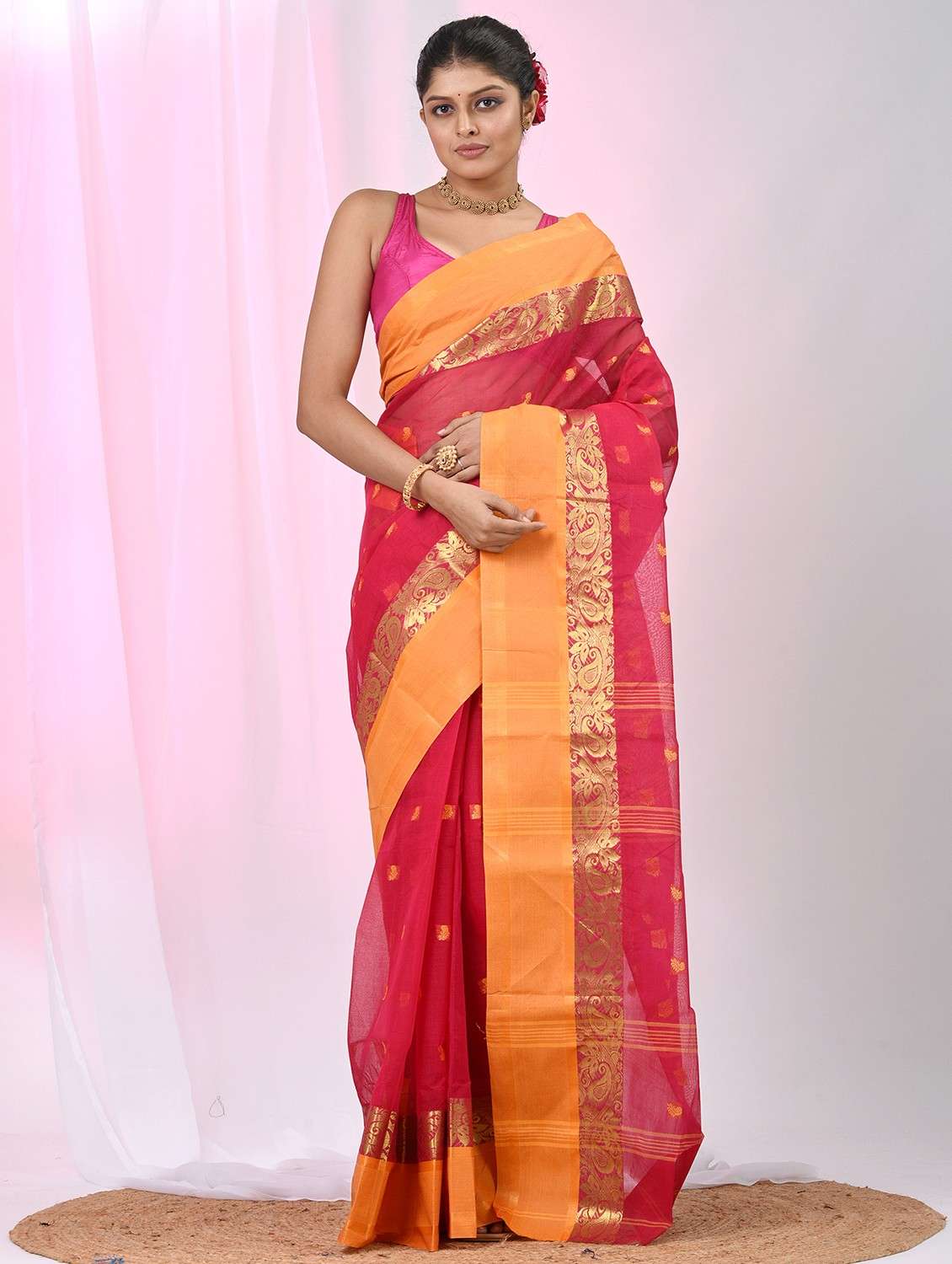 women self design tant saree