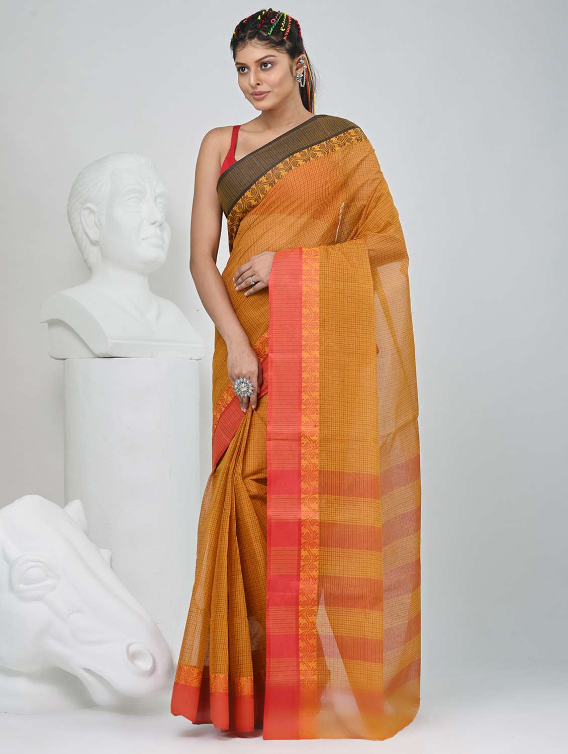 women self design tant saree - 22060658 -  Standard Image - 2