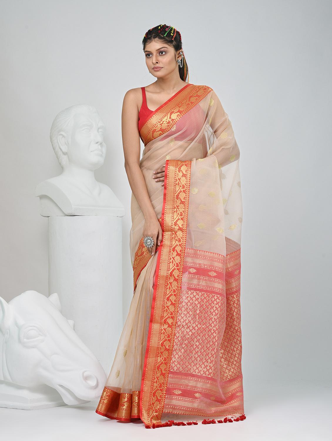 women self design handloom saree with blouse - 22060689 - Standard Image - 2