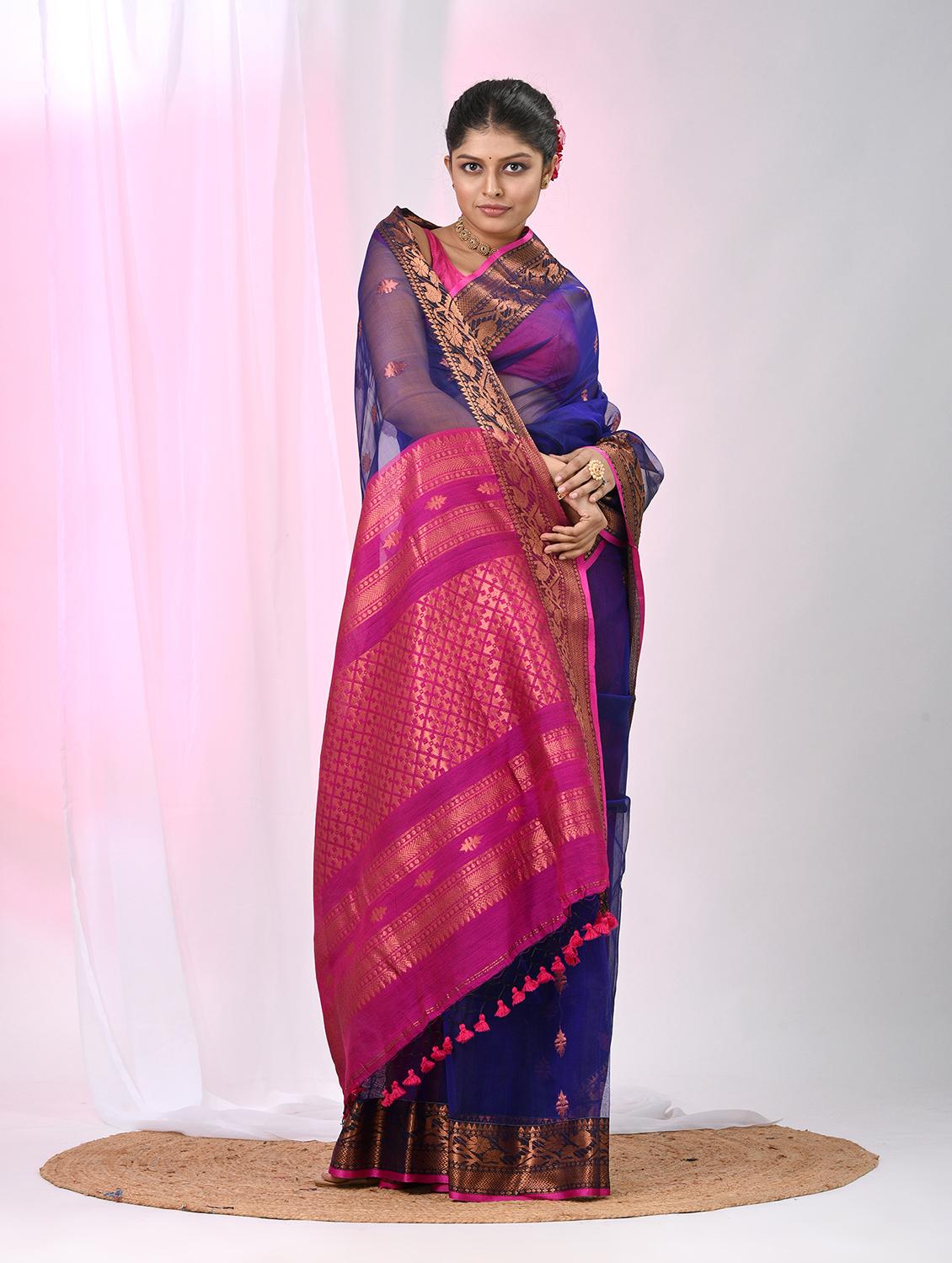 women self design handloom saree with blouse - 22060690 - Standard Image - 2