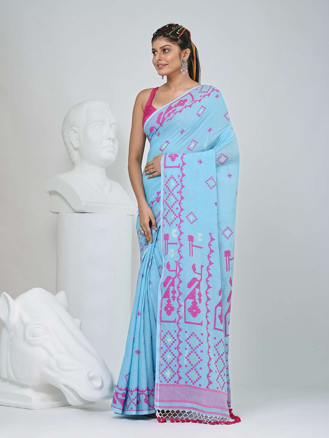 women self design handloom saree with blouse - 22060703 -  Standard Image - 2