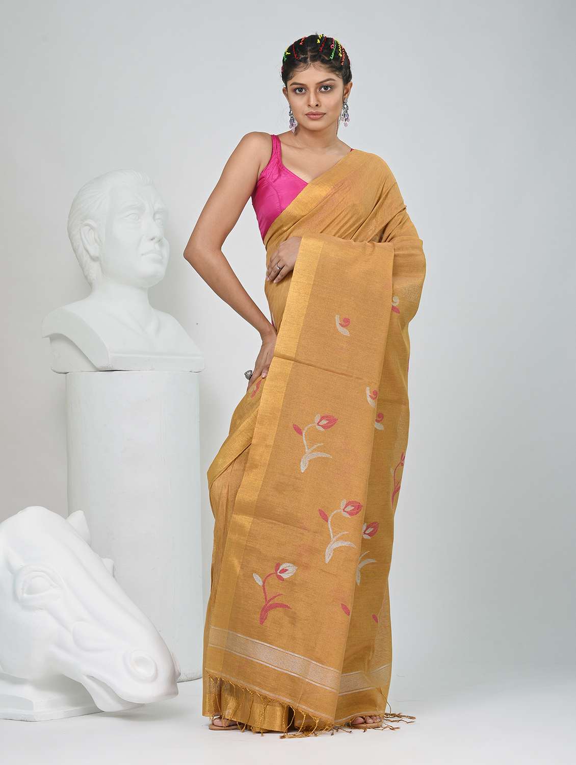 women self design handloom saree with blouse - 22060717 -  Standard Image - 2