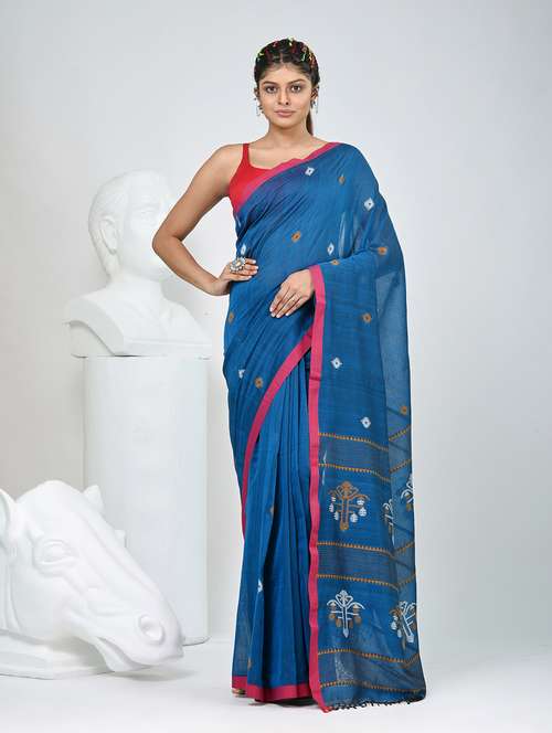 women self design handloom saree with blouse - 22060790 - Standard Image - 0