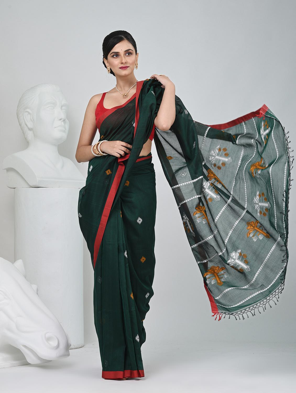 women self design handloom saree with blouse - 22060791 - Standard Image - 2
