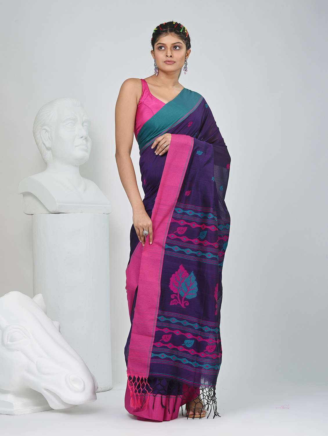women self design handloom saree with blouse - 22060800 -  Standard Image - 2