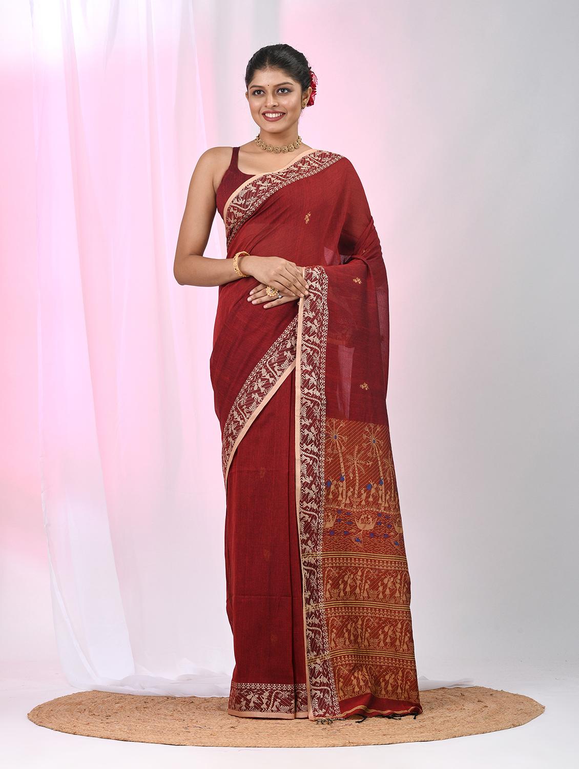 women self design handloom saree with blouse - 22060802 - Standard Image - 2
