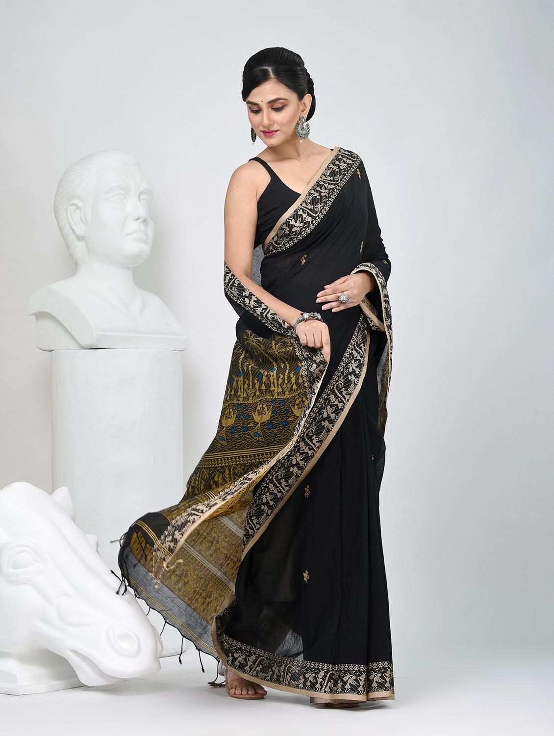 women self design handloom saree with blouse - 22060804 - Standard Image - 2