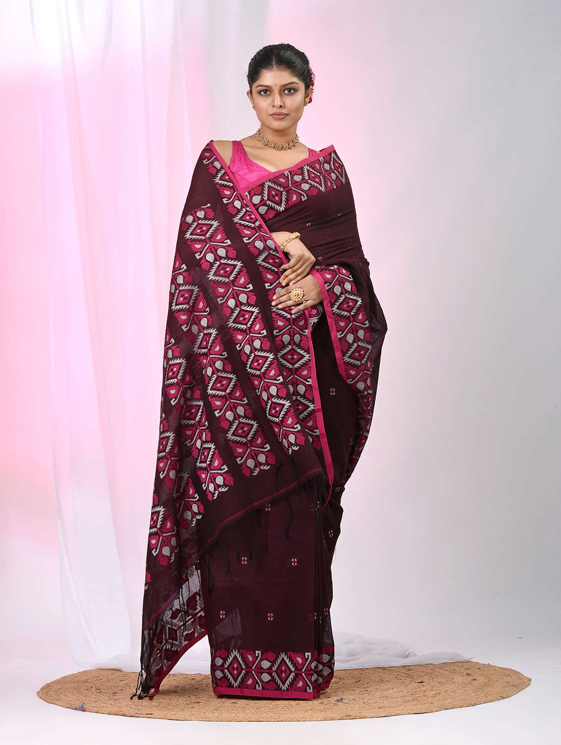women self design handloom saree with blouse - 22060814 -  Standard Image - 2