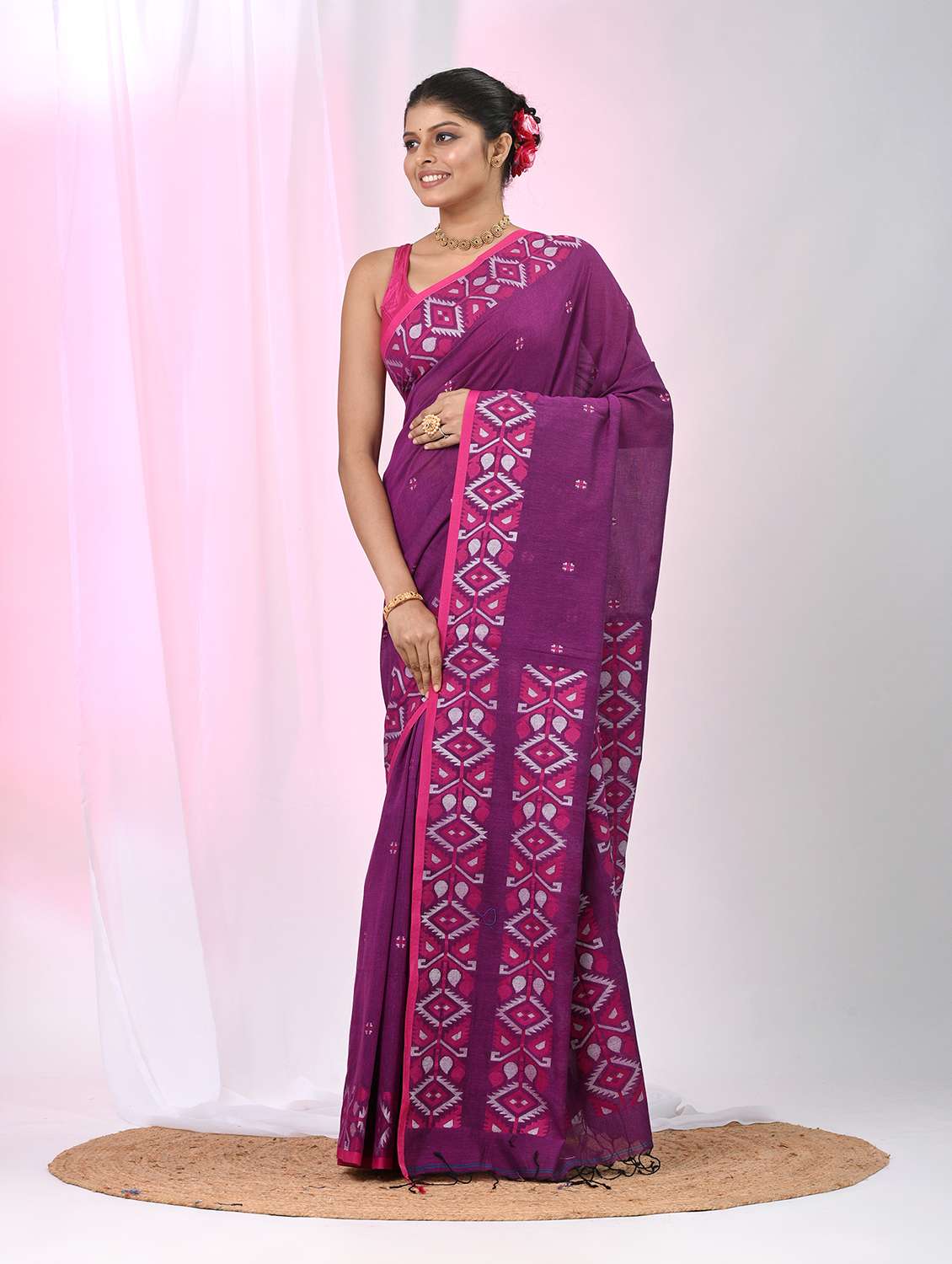 women self design handloom saree with blouse - 22060817 -  Standard Image - 2