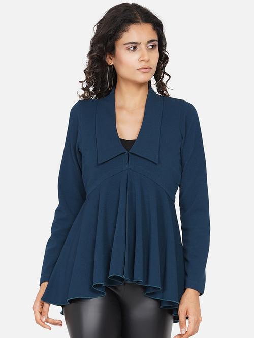 women solid long sleeve asymmetric top - 22060865 - Standard Image - 0