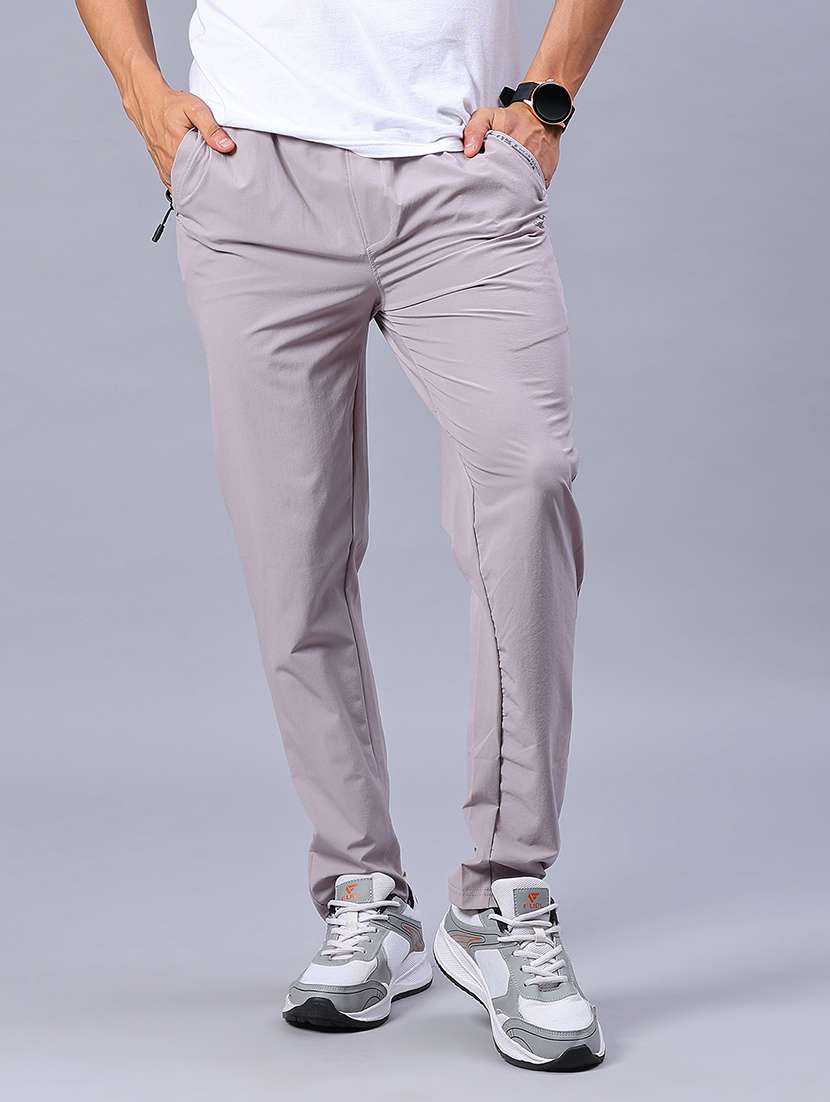 men solid mid rise regular fit track pant - 22060965 -  Zoom Image - 0