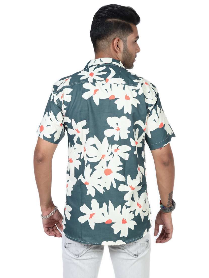 men printed collared short sleeve regular fit shirt - 22061004 -  Standard Image - 2