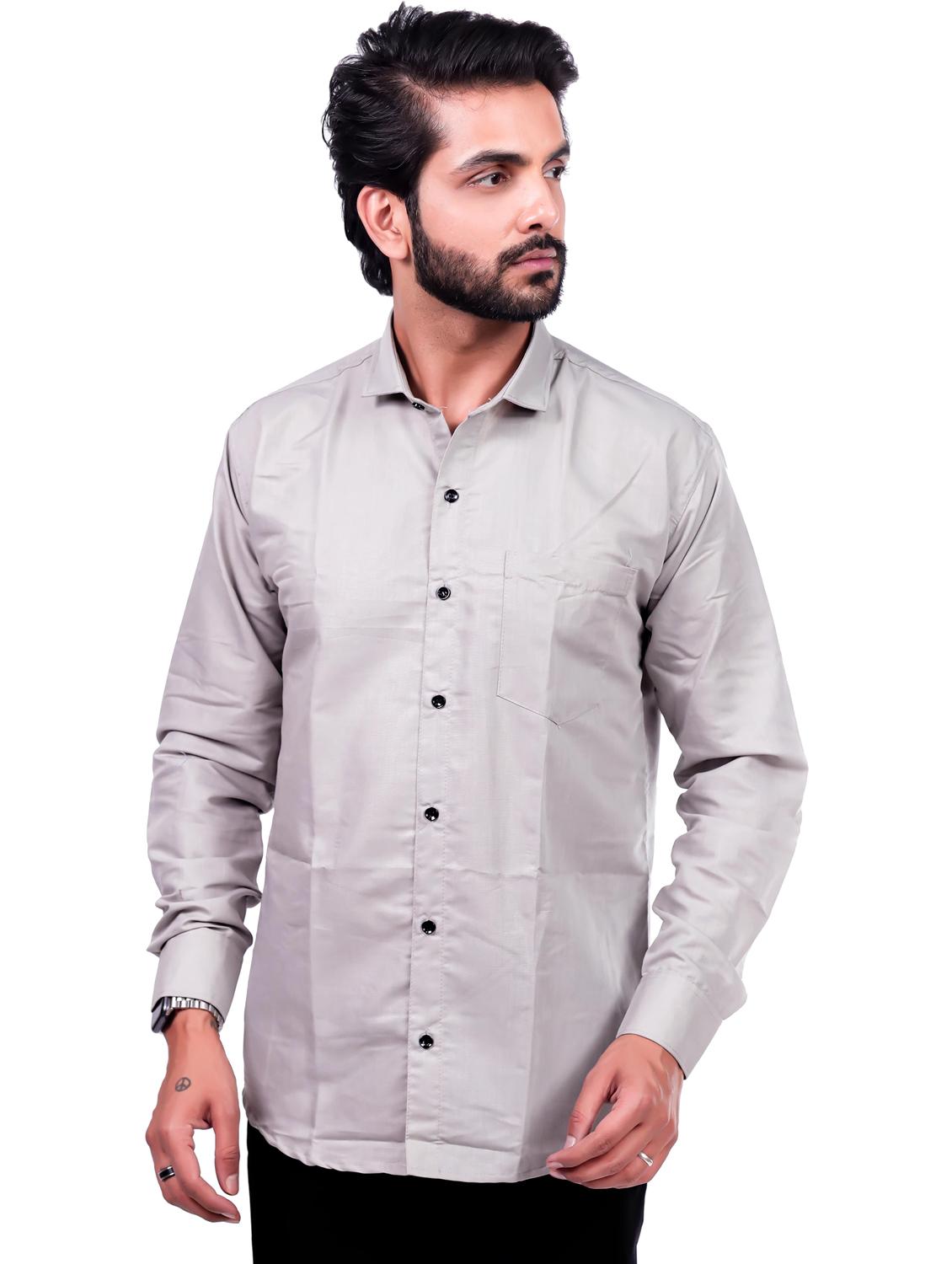 men solid collared long sleeve regular fit shirt - 22061060 - Standard Image - 2
