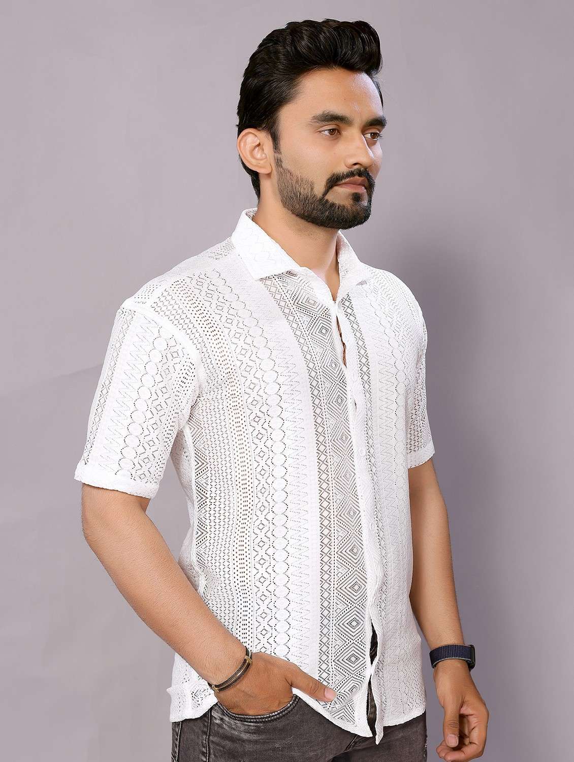 men self designed short sleeve regular fit t-shirt - 22061087 -  Standard Image - 2