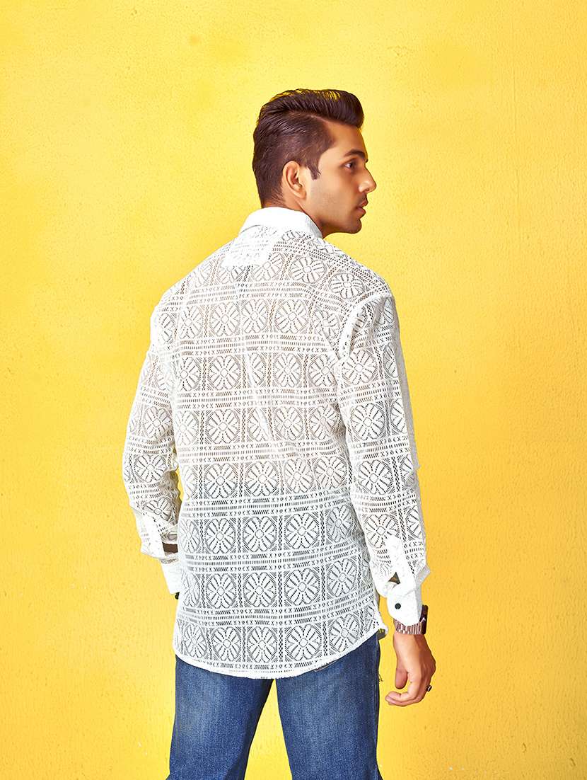 men solid collared long sleeve regular fit shirt - 22061132 -  Standard Image - 2