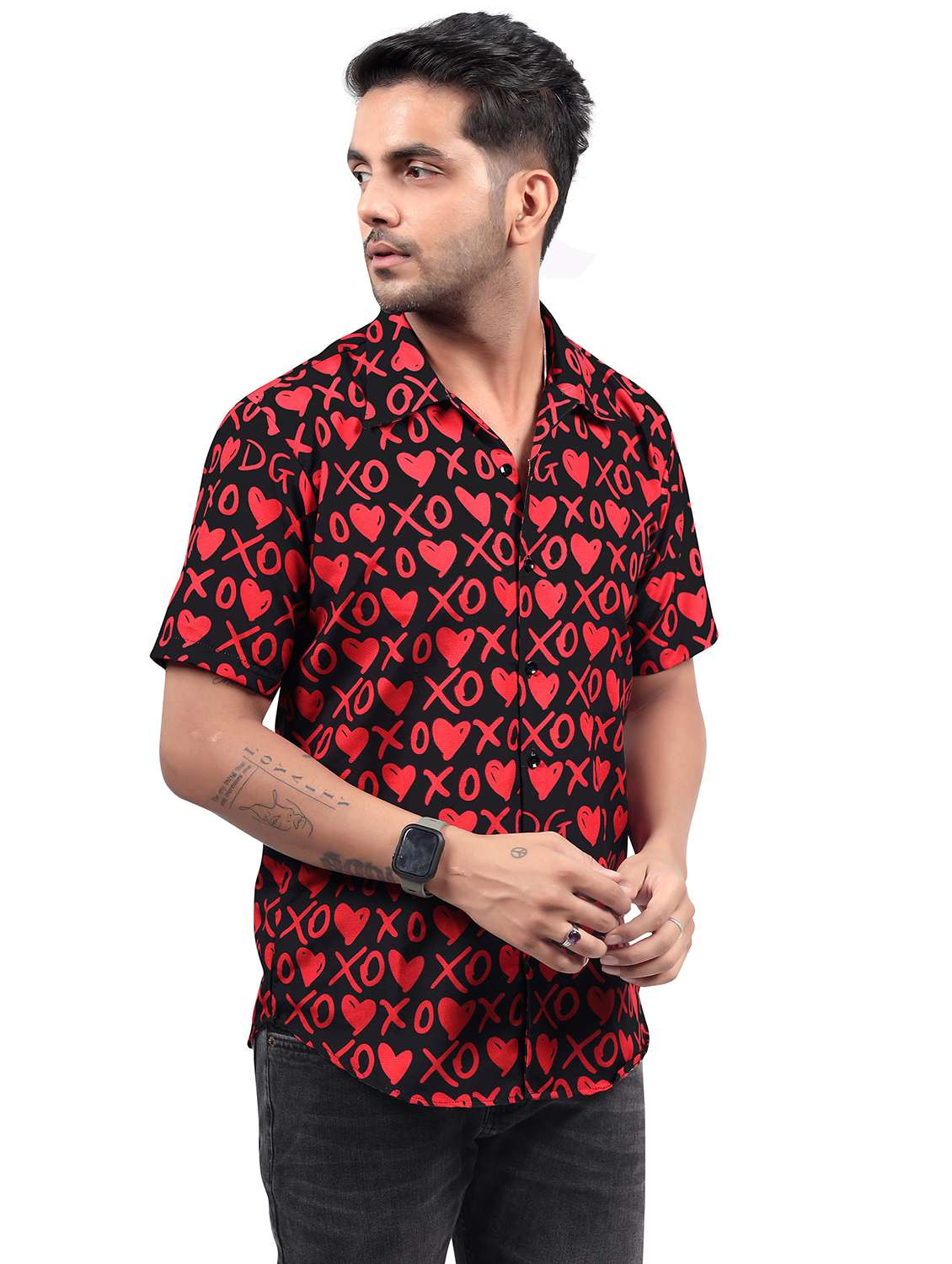 men printed short sleeve regular fit shirt - 22061181 - Standard Image - 2