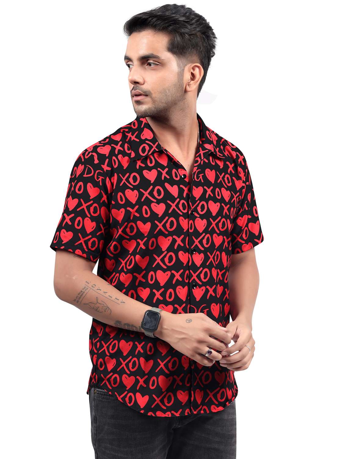 men printed short sleeve regular fit shirt - 22061182 - Standard Image - 2