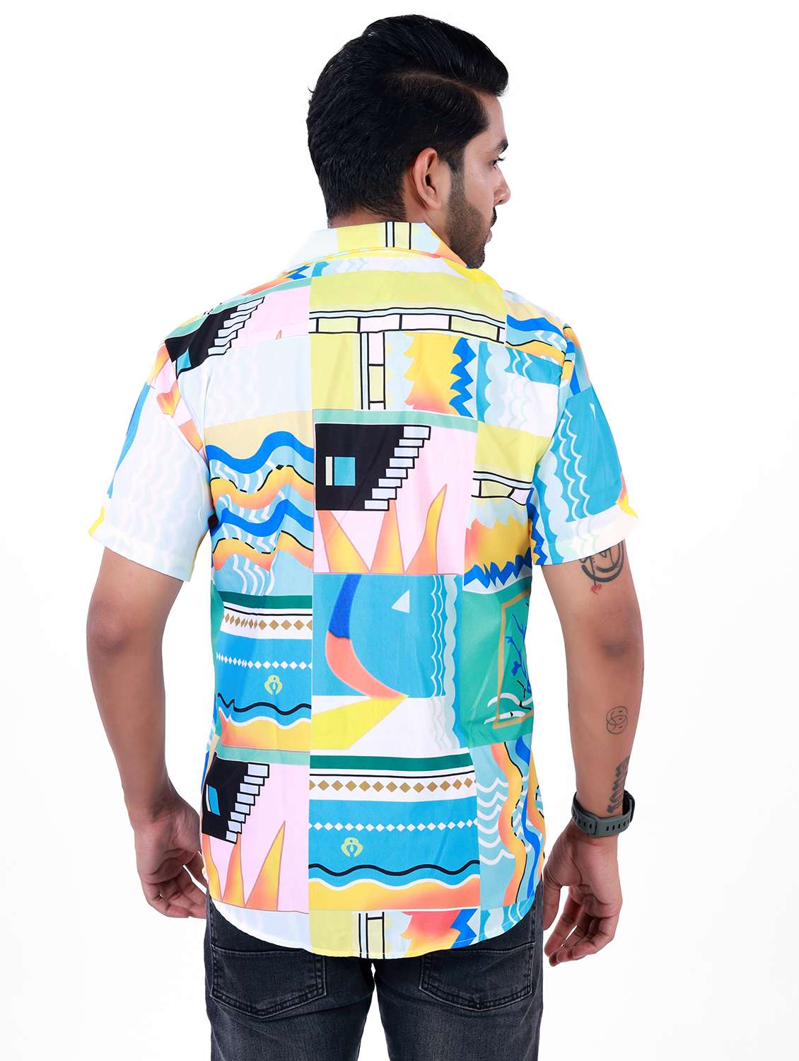 men printed short sleeve regular fit shirt - 22061248 -  Standard Image - 2