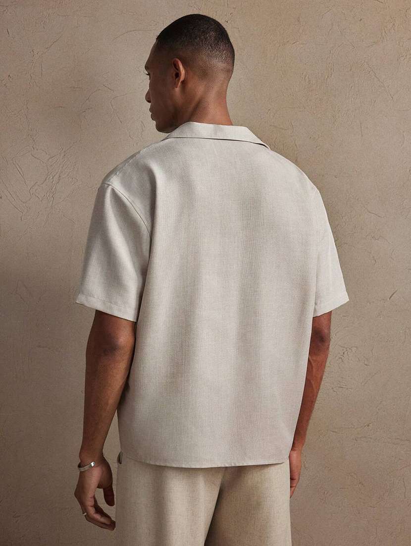 men embroidered short sleeve loose fit shirt - 22061253 - Standard Image - 2