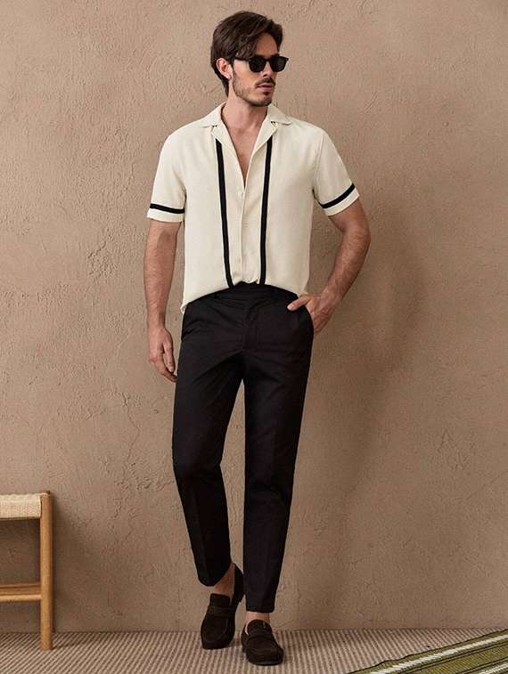 men solid short sleeve loose fit shirt - 22061258 - Standard Image - 2