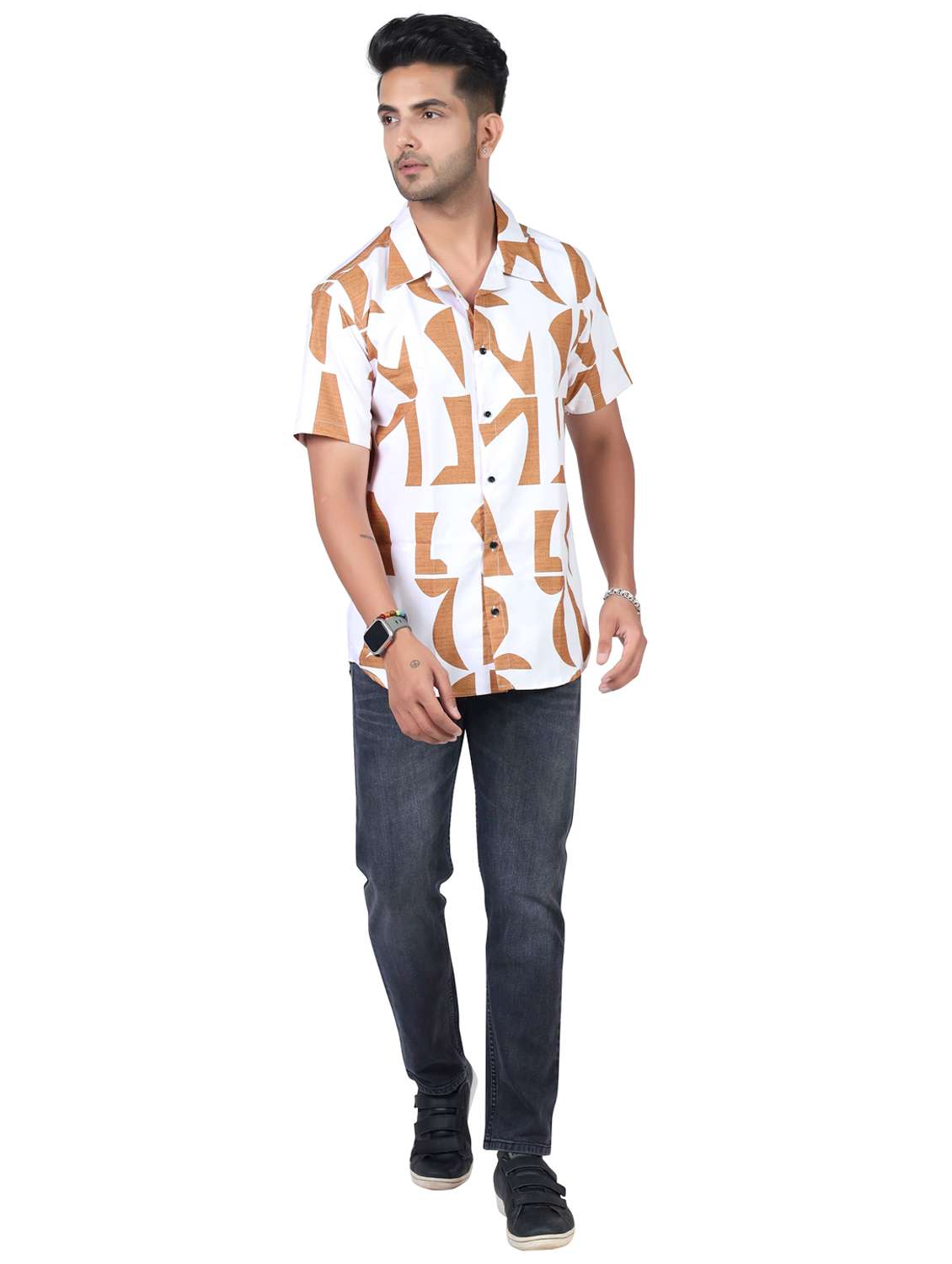 men printed short sleeve regular fit shirt - 22061279 -  Standard Image - 2