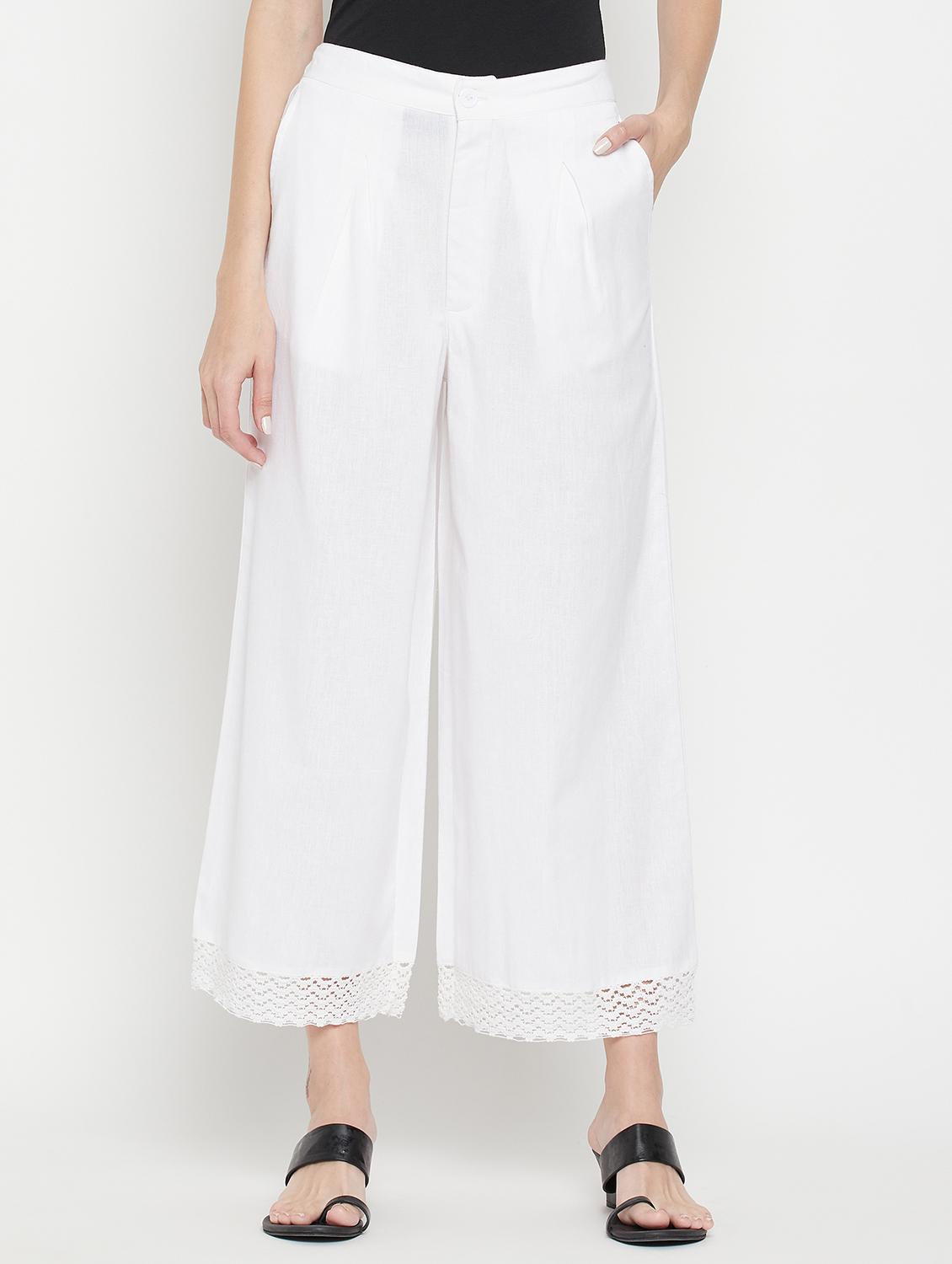 women solid mid rise flared palazzo - 22061336 - Zoom Image - 0