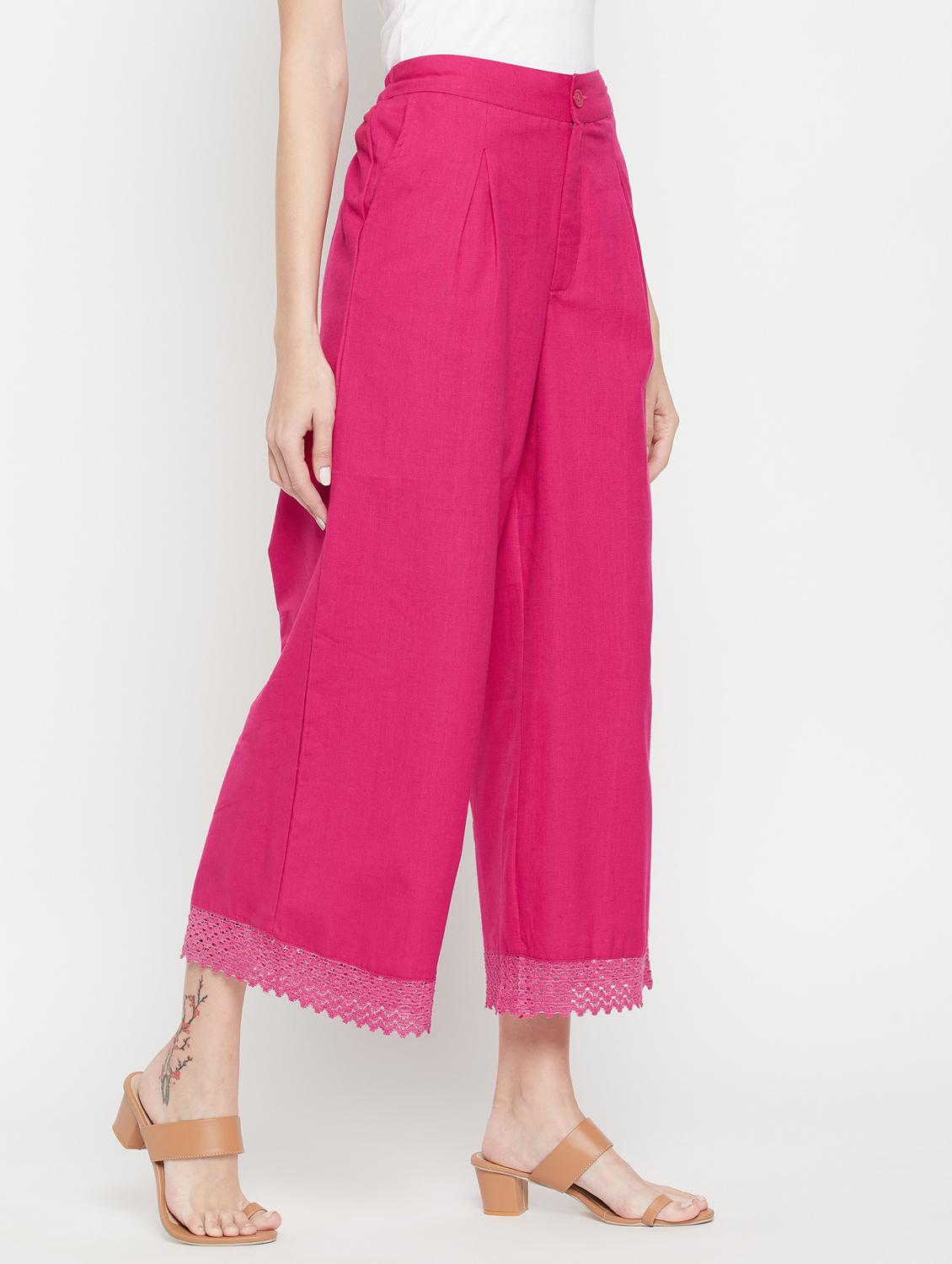 women solid mid rise flared palazzo - 22061337 - Standard Image - 2