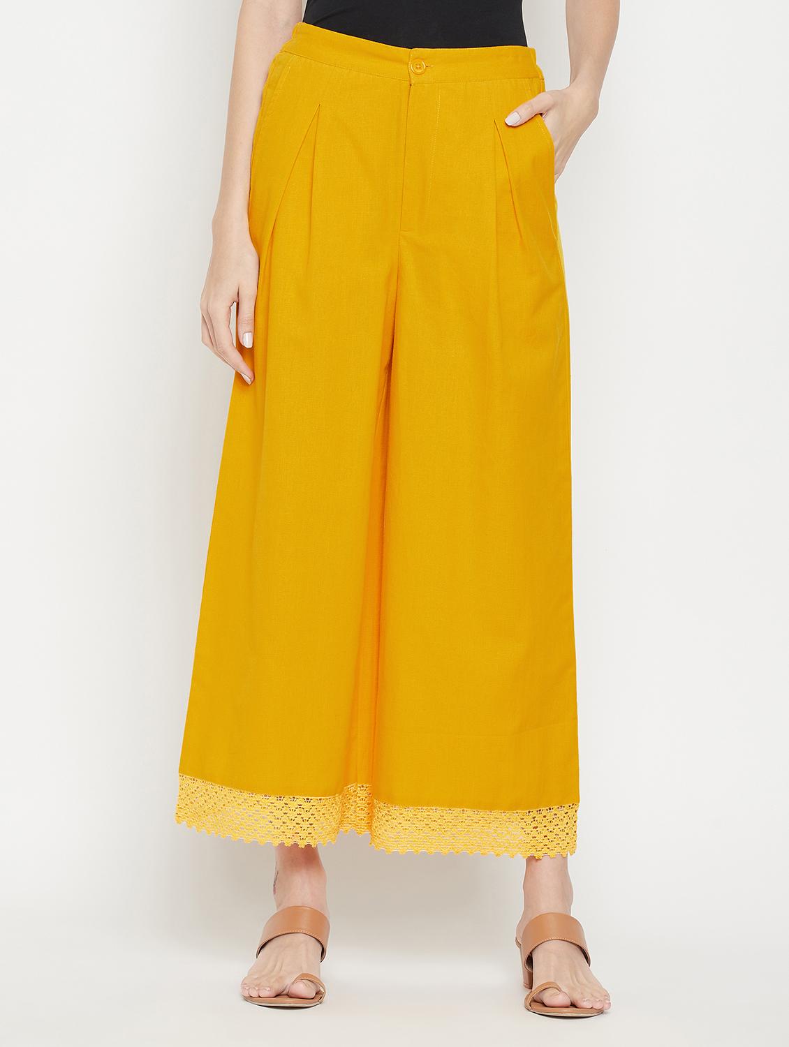 women solid mid rise flared palazzo - 22061340 - Zoom Image - 0