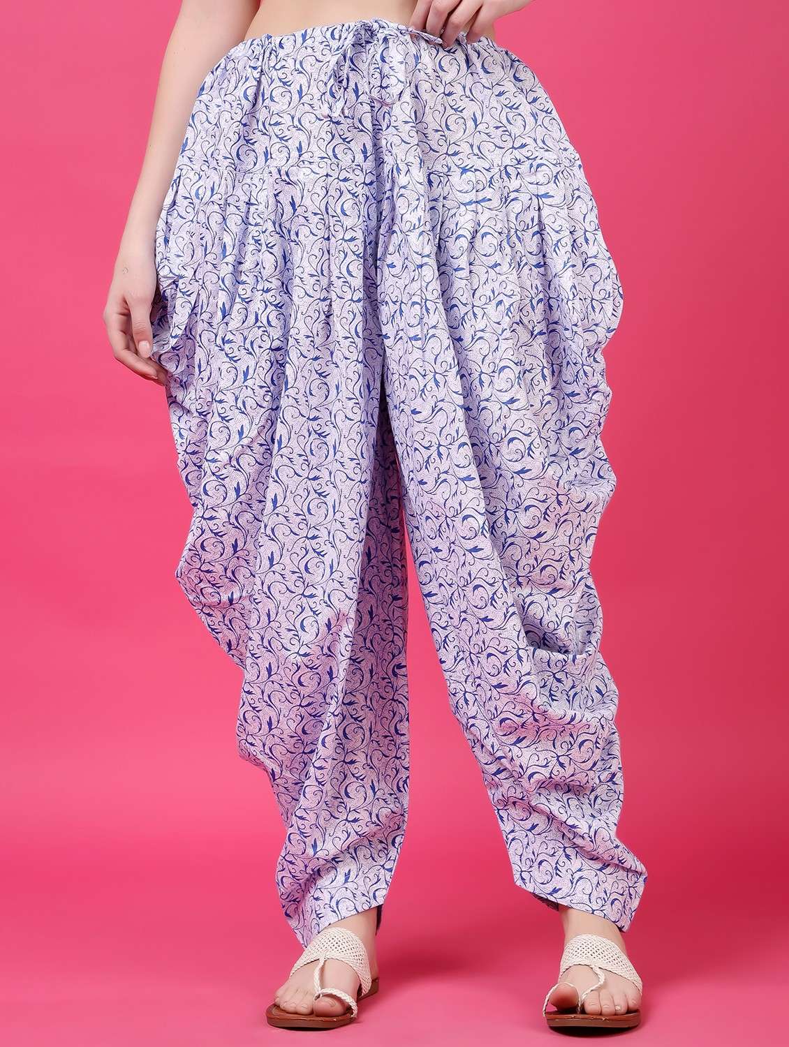 women printed mid rise patiyala salwar