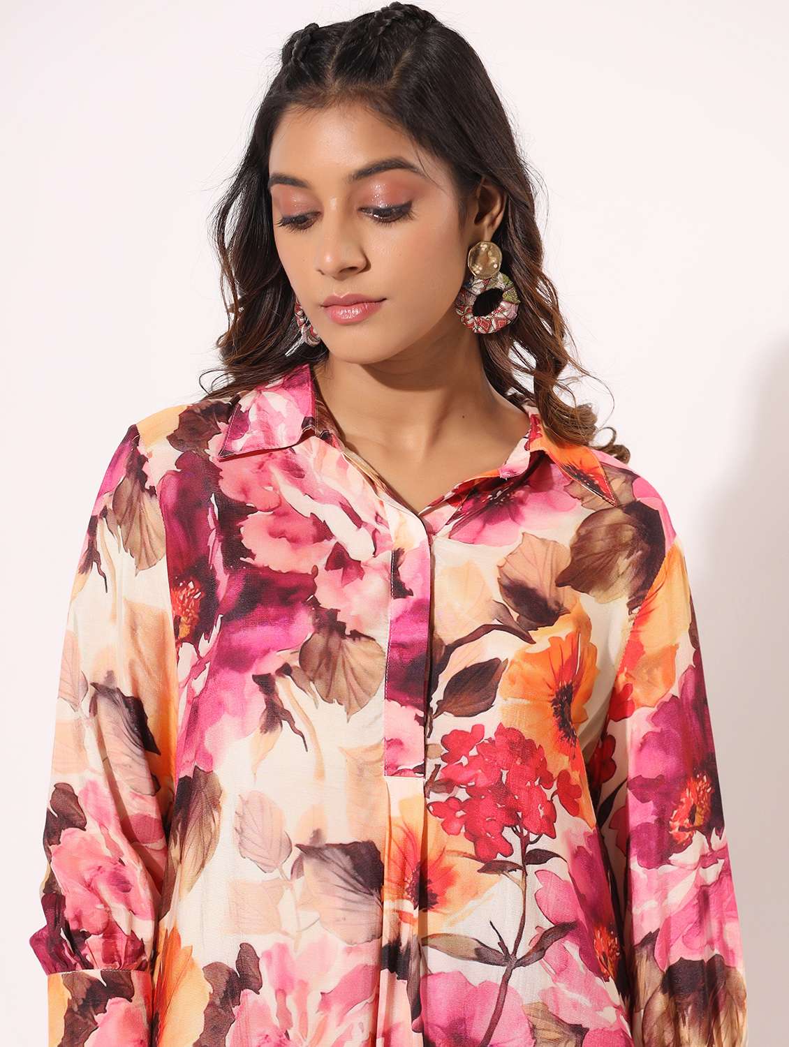 women floral printed three quarter sleeve kurta salwar set - 22061510 - Standard Image - 2