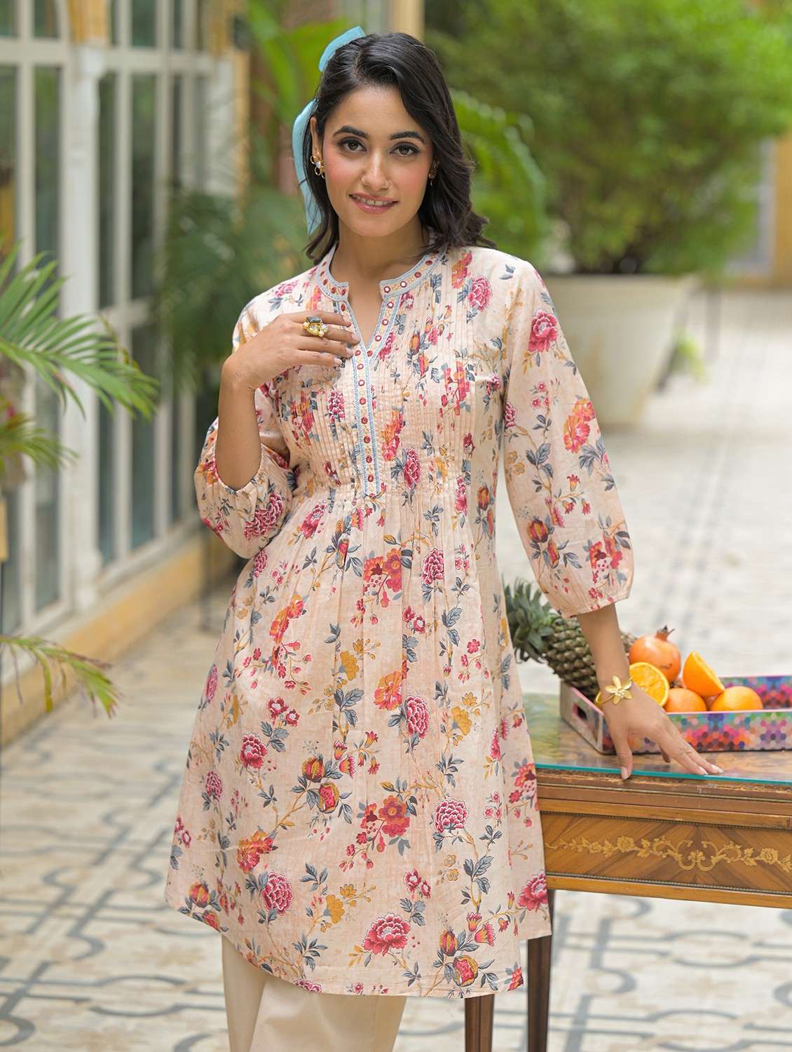 beige cotton coord set - 22061533 - Standard Image - 2