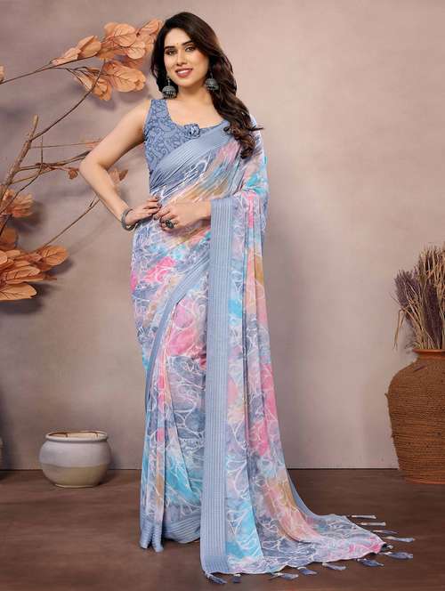 women printed casual wear saree with blouse - 22061608 - Standard Image - 0