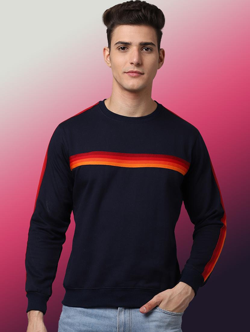 men striped long sleeve regular fit sweatshirt - 22061684 - Zoom Image - 0