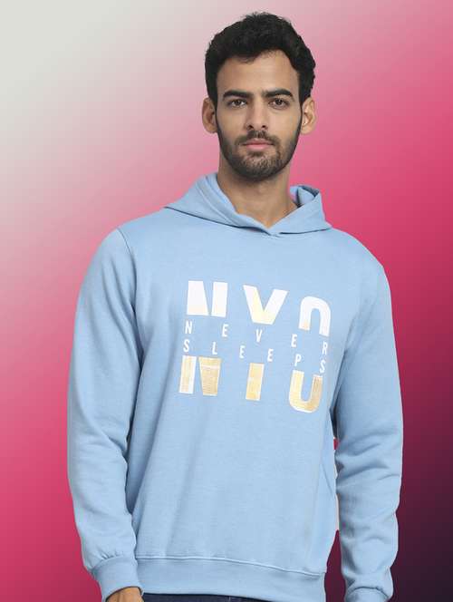 men printed long sleeve hooded sweatshirt - 22061695 - Standard Image - 0