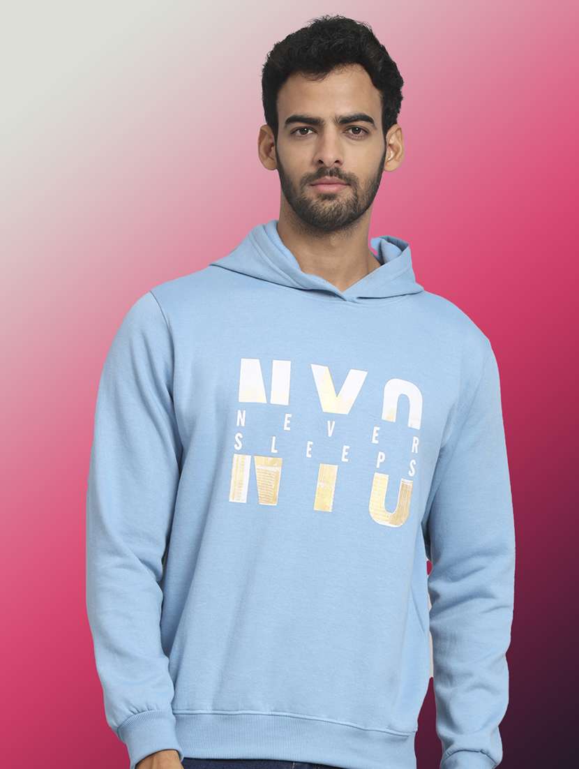 men printed long sleeve hooded sweatshirt - 22061695 - Zoom Image - 0