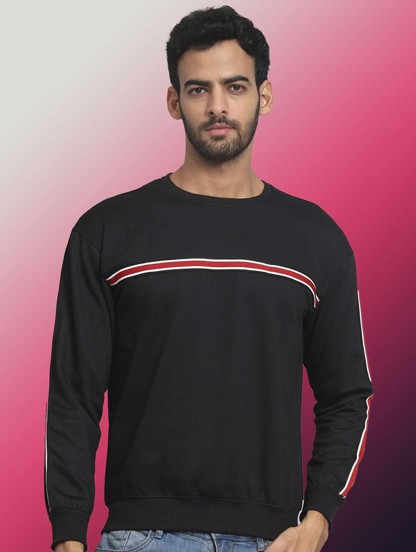men striped long sleeve regular fit sweatshirt