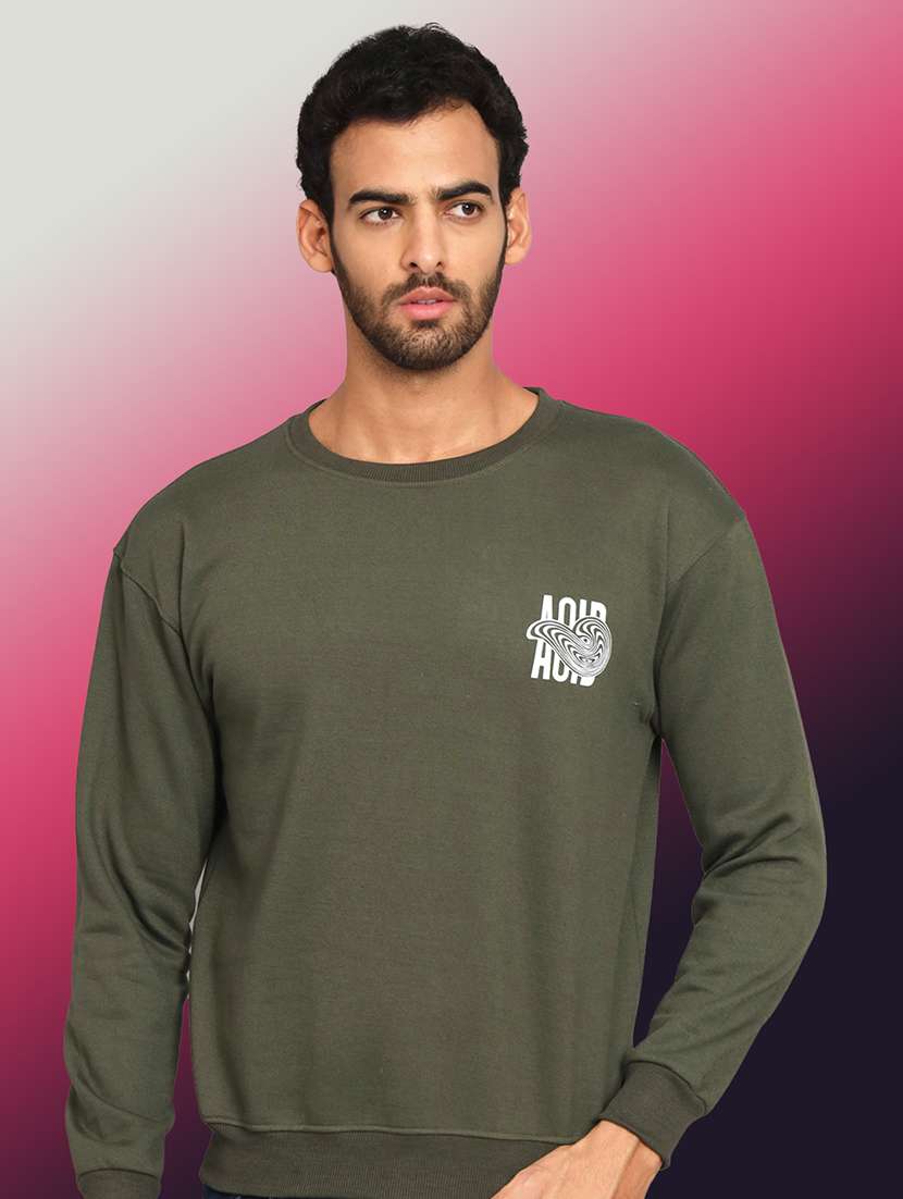 men printed long sleeve regular fit sweatshirt - 22061730 - Zoom Image - 0