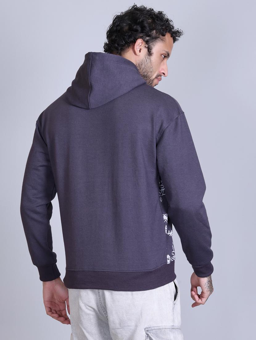 men printed long sleeve hooded sweatshirt - 22061751 - Standard Image - 2