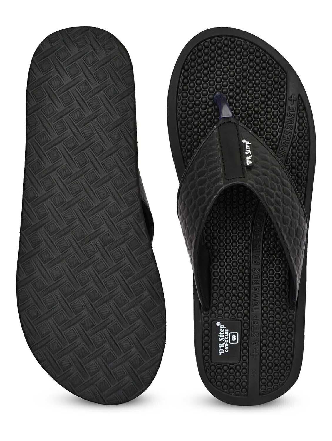 men black solid slipper - 22061796 - Standard Image - 2