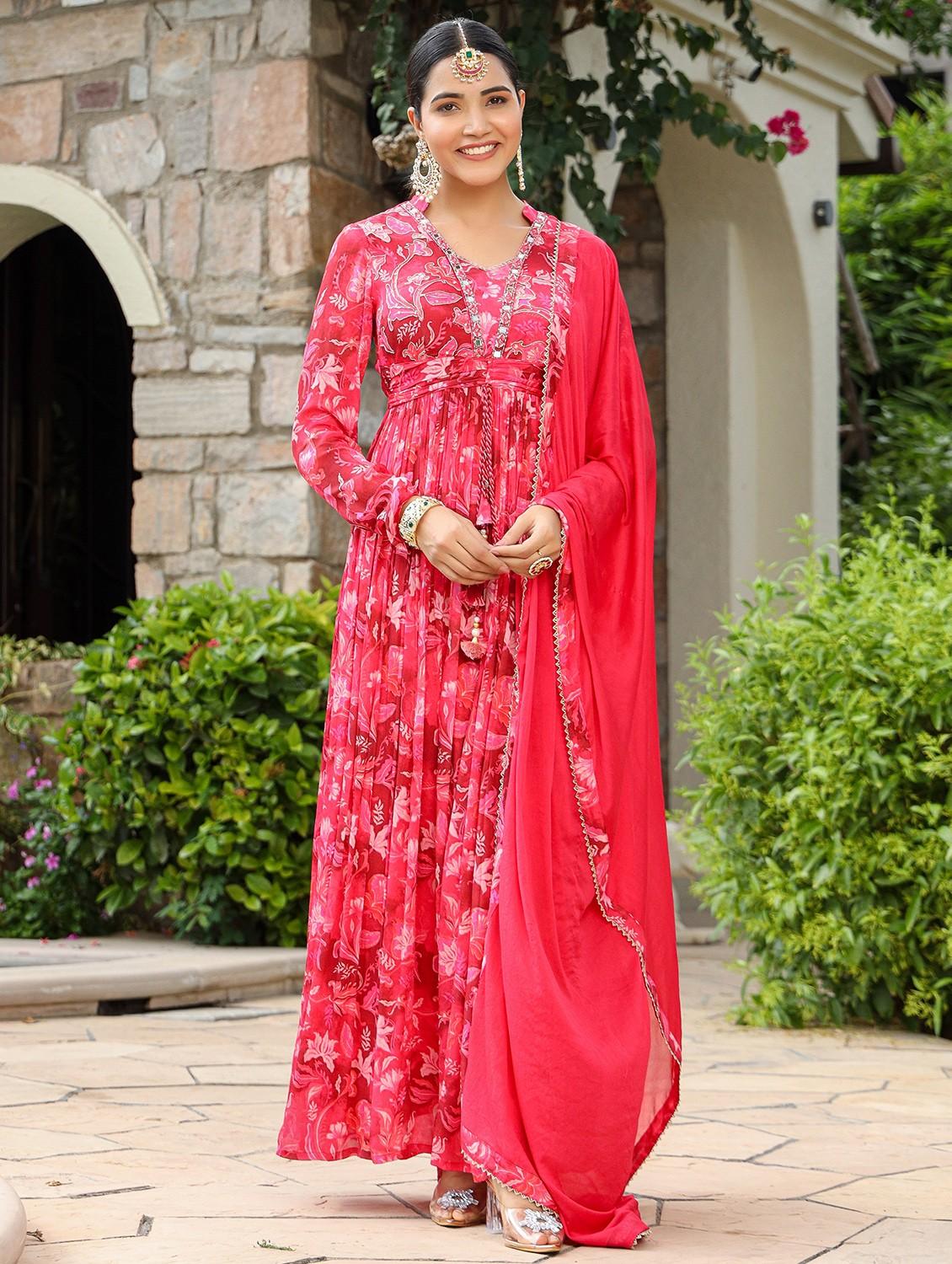 pink chiffon aline gown - 22061802 - Zoom Image - 0