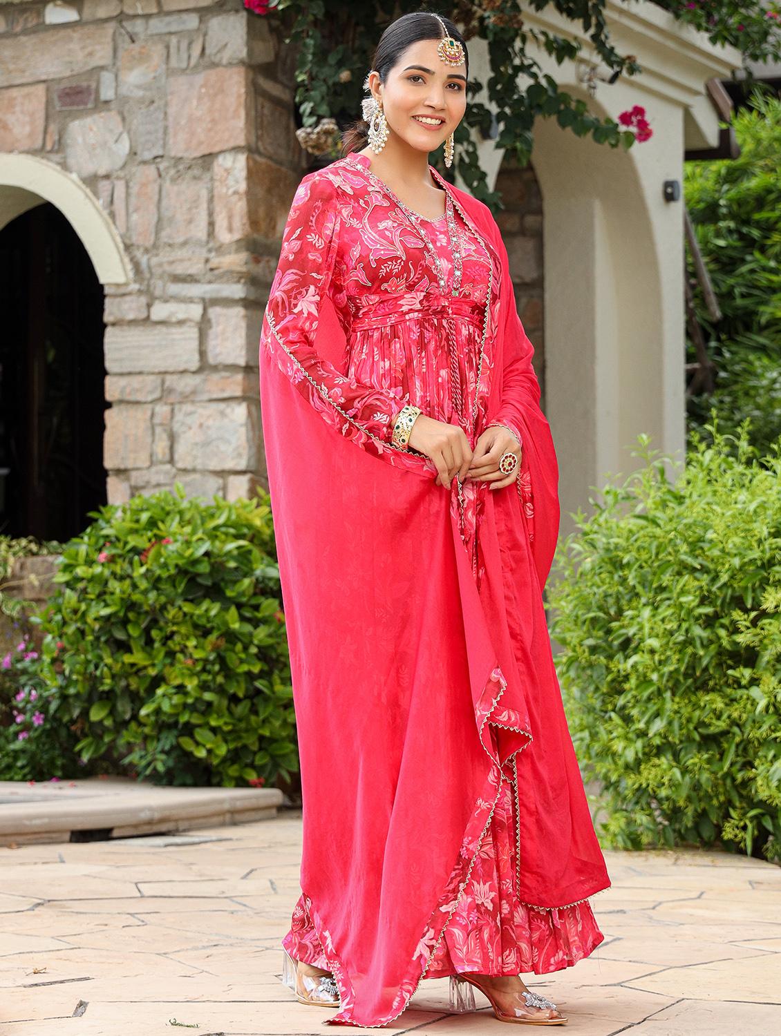pink chiffon aline gown - 22061802 - Standard Image - 2
