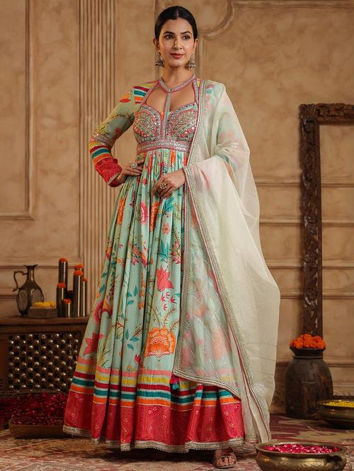green velvet aline gown - 22061820 - Standard Image - 0