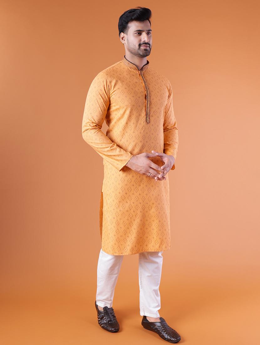 men mandarin neck kurta pyjama ethnic wear set - 22061823 - Standard Image - 2