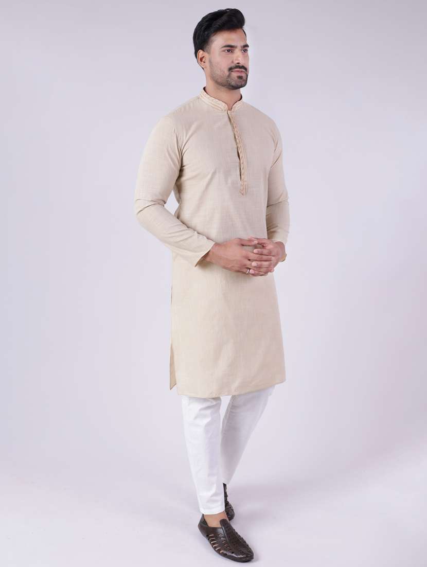 men mandarin neck kurta pyjama ethnic wear set - 22061837 - Standard Image - 2
