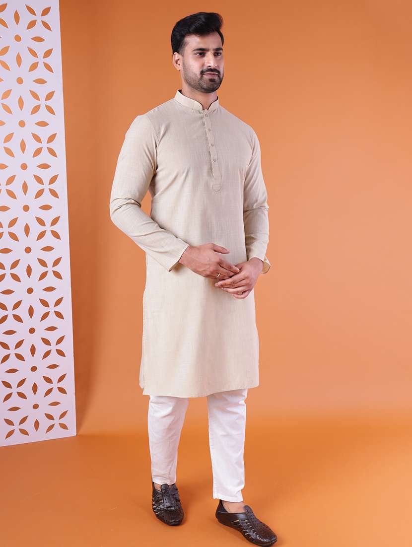 men mandarin neck kurta pyjama ethnic wear set - 22061850 -  Standard Image - 2